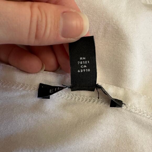 Eileen Fisher Women’s White Top S Boatneck 3/4 Sleeve Stretch Jersey Knit - Picture 6 of 7